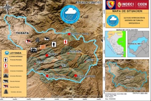 Moquegua lluvias intensas causan daños graves en tres viviendas y