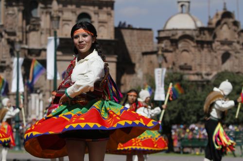 La plaza de Armas del Cusco es uno de los escenarios de la escenificación del Inti Raymi o Fiesta del Sol el 24 de junio.