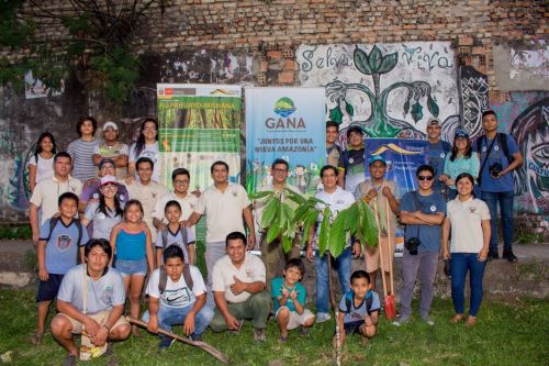 Voluntarios se suman a campaña de reforestación en Iquitos.