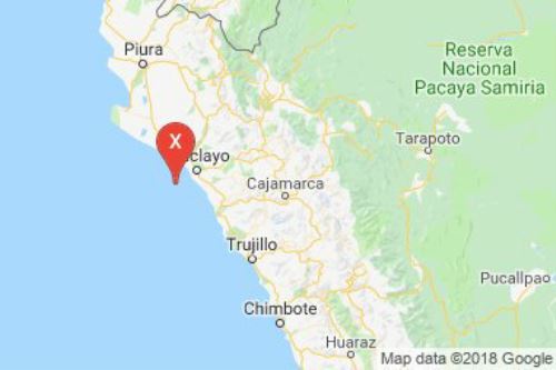 Epicentro del sismo se ubicó a 31 kilómetros al suroeste de Pimentel.