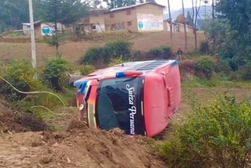 Mal estado de la carretera habría provocado el accidente de tránsito en Pomabamba.