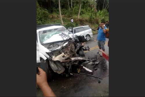 Accidente de tránsito ocurrió en la carretera Fernando Belaunde, a la altura de Lamas.