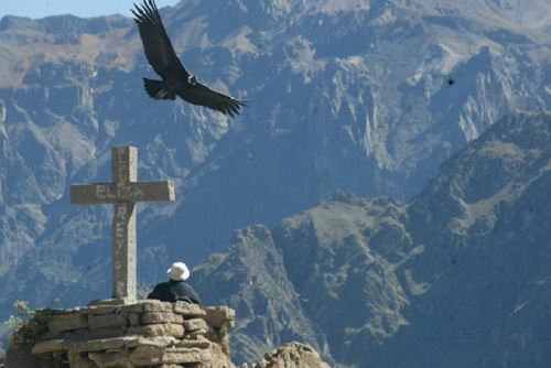 El mirador de la Cruz del Cóndor es uno de los lugares turísticos más visitados en el valle del Colca.