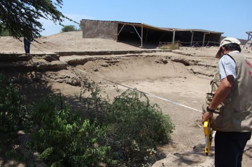 Personal técnico de la Unidad Ejecutora Nº 005 Naylamp-Lambayeque visitó el sitio arqueológico de Collud para conocer las necesidades ante la temporada de lluvias.