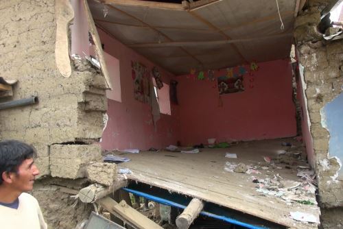 Cuatro viviendas colapsaron por las lluvias intensas que afectaron al distrito de Chilca, en Huancayo.
