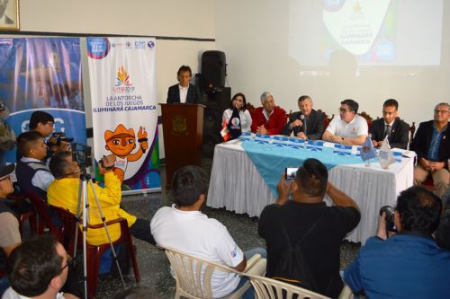 En Cajamarca ofrecieron conferencia de prensa para dar detalles sobre el recorrido de la Antorcha Panamericana.
