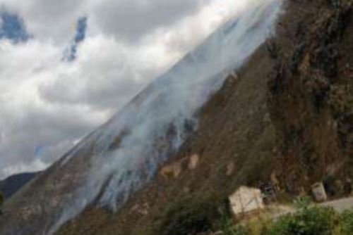 El incendio forestal que empezó en el distrito de Tingo, provincia de Luya (Amazonas), ha avanzado hasta los alrededores de la fortaleza de Kuélap.