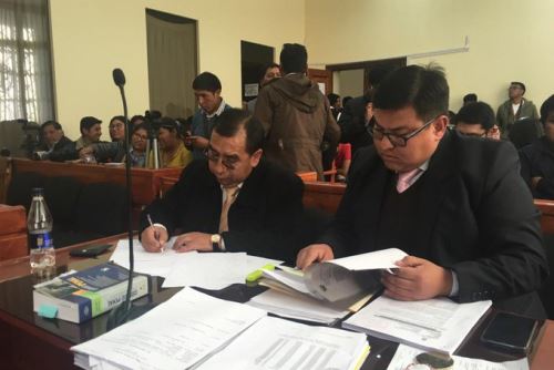 El fiscal Juan Bautista Monzón Mamani, de la 1ª Fiscalía Provincial Penal Corporativa de Puno, sustentó pedido de prisión preventiva para Walter Aduviri.