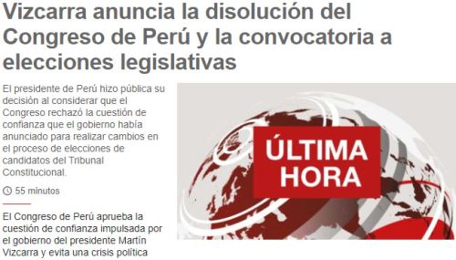 La BBC reportó así el anuncio de la disolución 