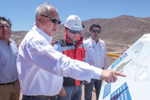El ministro de Energía y Minas, Juan Carlos Liu, visitó las instalaciones del proyecto minero Quellaveco, como parte de su viaje de trabajo a Moquegua.