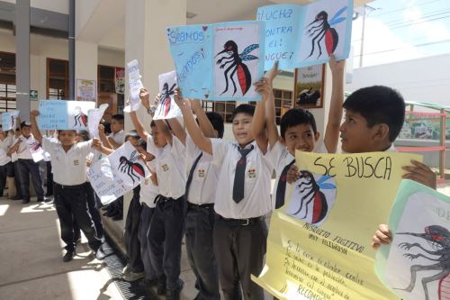Escolares de Puerto Maldonado (Madre de Dios) participan activamente en la lucha contra el dengue.