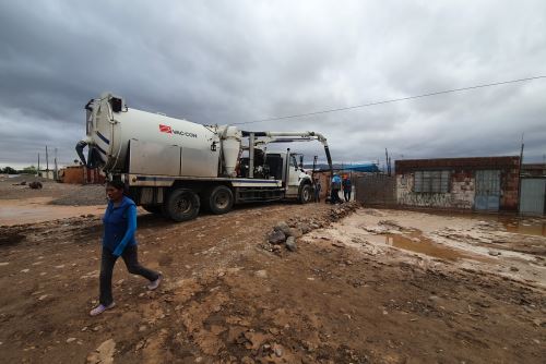 Hidrojet fue llevado a Tacna desde Nasca (Ica) para reforzar las labores de limpieza tras huaico registrado en el sector Tomasiri.
