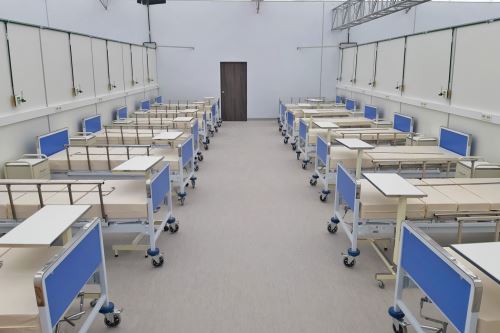 El hospital temporal de Huacho cuenta con cien camas hospitalarias.