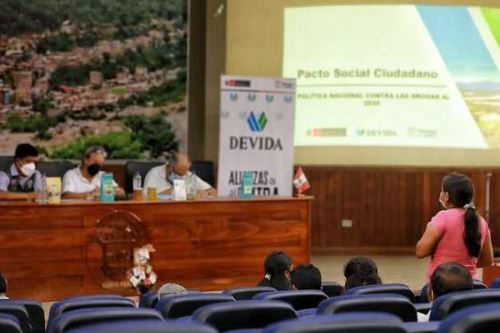 El presidente ejecutivo de Devida, Ricardo Soberón, presentó pacto social ciudadano.