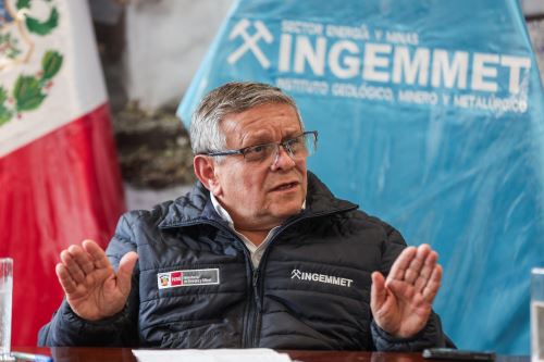 El presidente ejecutivo del Ingemmet, Humberto Chirif, destacó la importancia de la geología en el desarrollo del país. Foto: ANDINA/Connie Calderón.