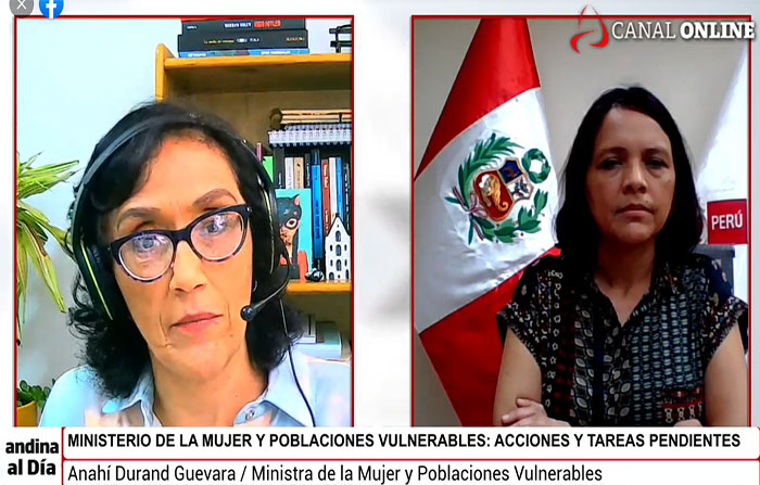 #EnVivo: entrevista a Anahí Durand, ministra de la Mujer y Poblaciones Vulnerables