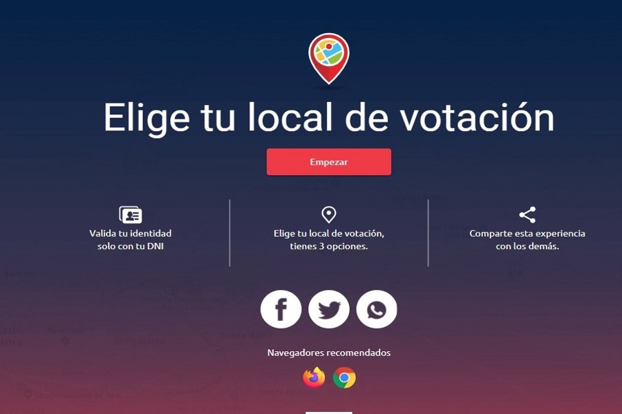ONPE habilita plataforma "Elige tu local de votación"