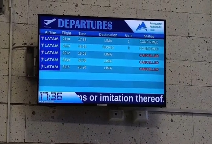 Arequipa: Incremento de lluvias perjudica el transporte aéreo comercial