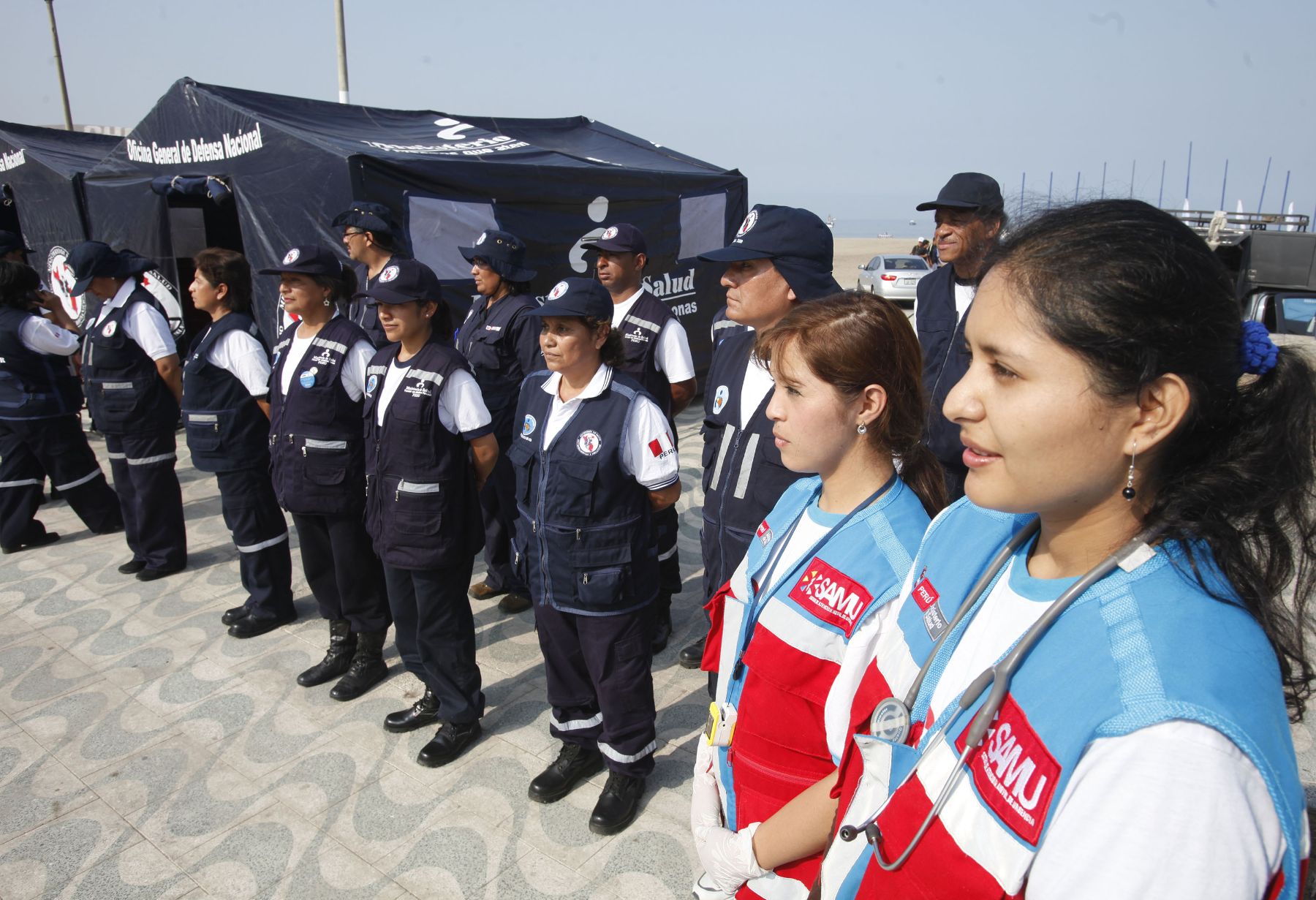 LIMA,PERÚ-ENERO 04. Personal del Ministerio de Salud realiza operaciones sanitarias de prevención y atención médica para participantes, pilotos y público espectador.Foto: ANDINA/archivo.