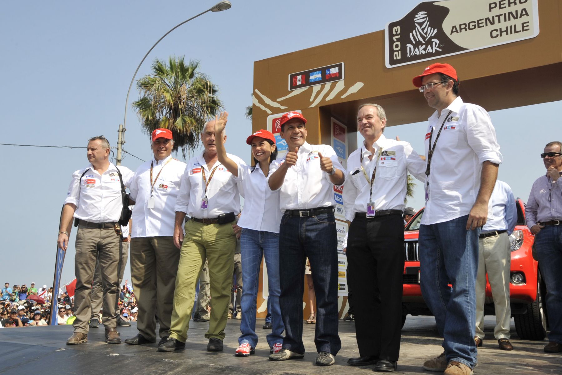 LIMA, DICIEMBRE 05. Presidente de la República Ollanta Humala, participó en la partida oficial del Rally Dakar edición 2013. Foto: ANDINA/Prensa Presidencia