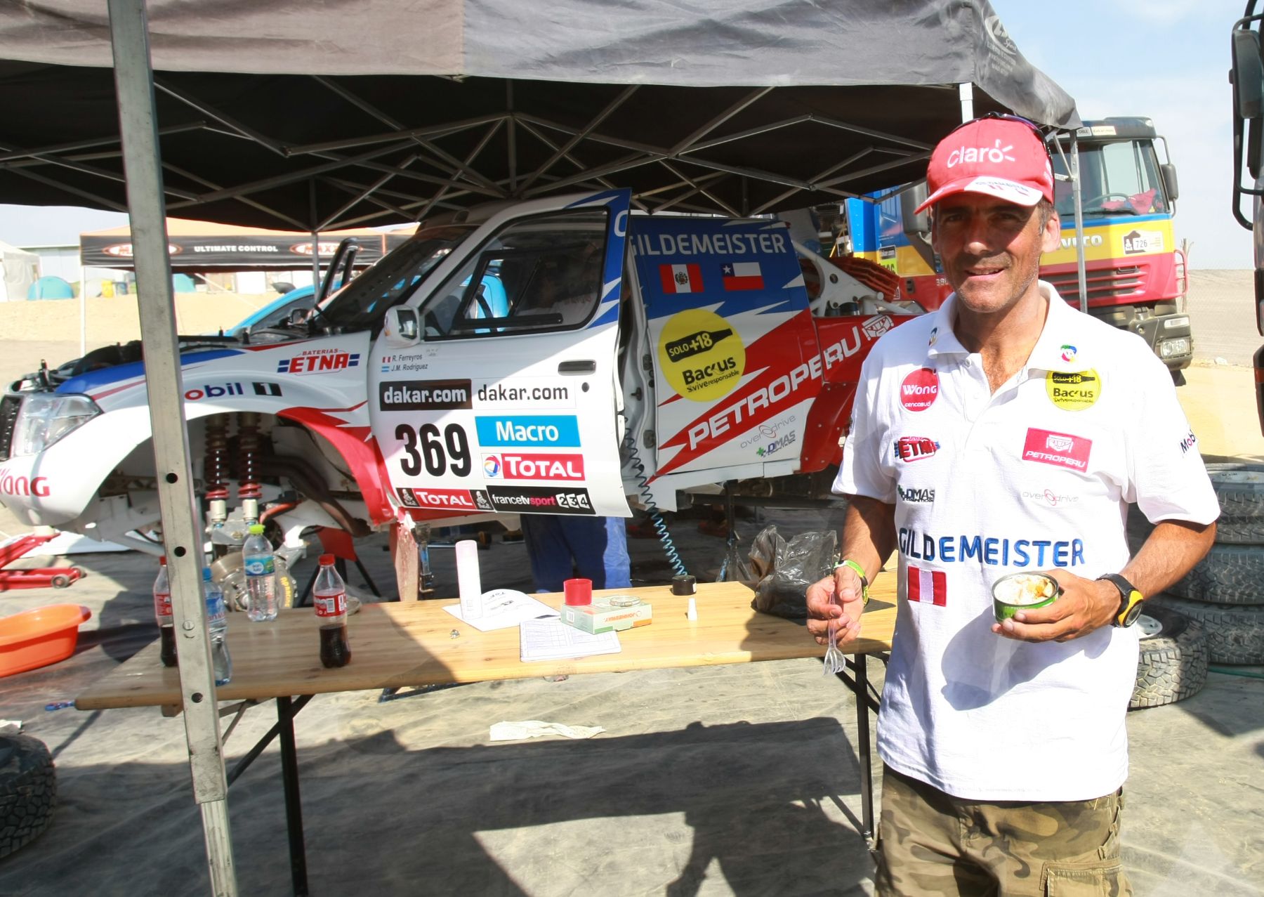 PISCO, PERÚ - ENERO 06. Entrevista al piloto peruano, Ramón Ferryros que participa en el Rally Dakar en la ciudad de Pisco 2013.Foto: ANDINA/Jack Ramón