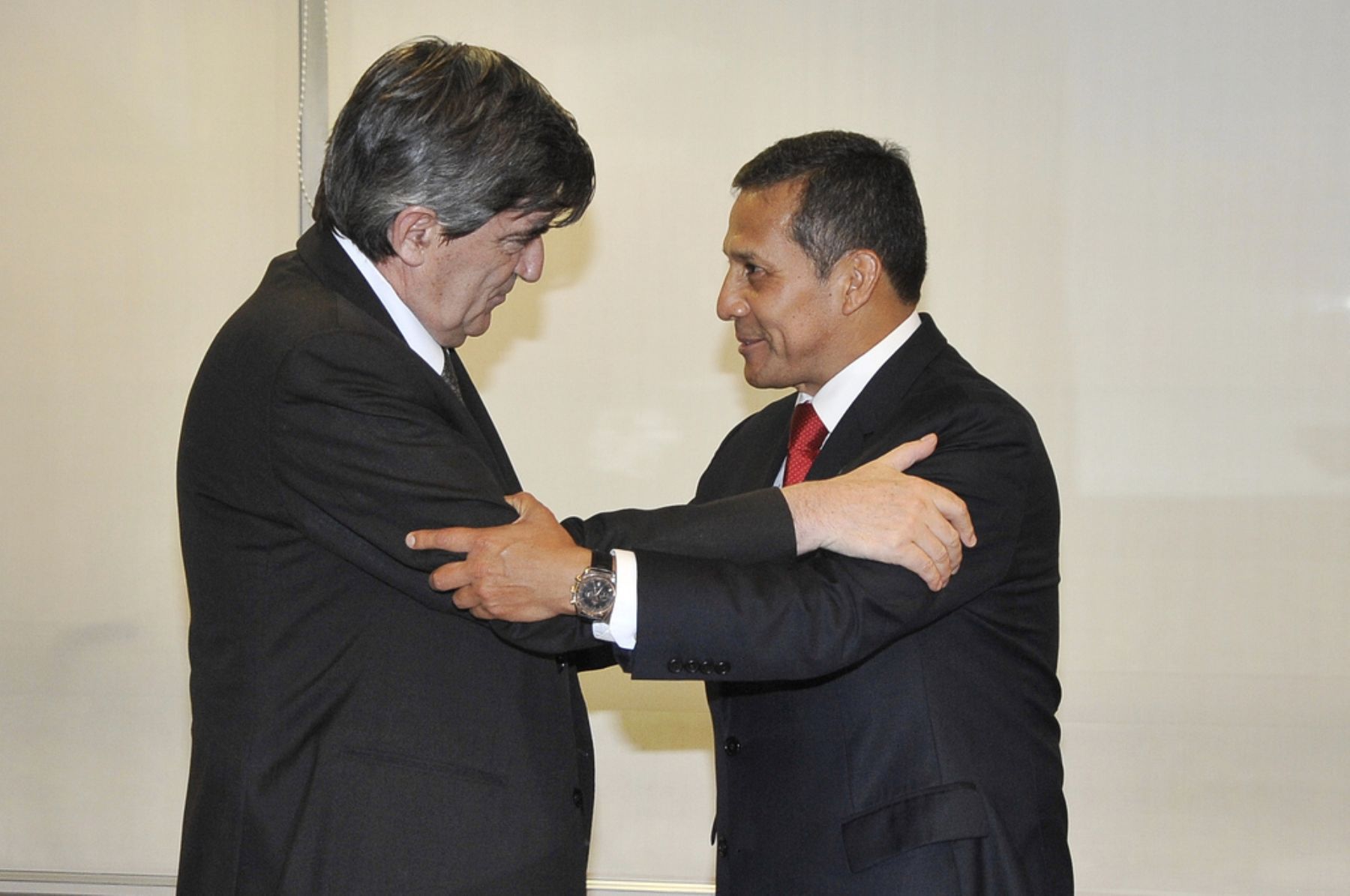 SANTIAGO, CHILE - 27 ENERO. Presidente Ollanta Humala  se reune con el  Presidente  del Senado de Chile, Camilo Escalona. Foto: Prensa Presidencia
