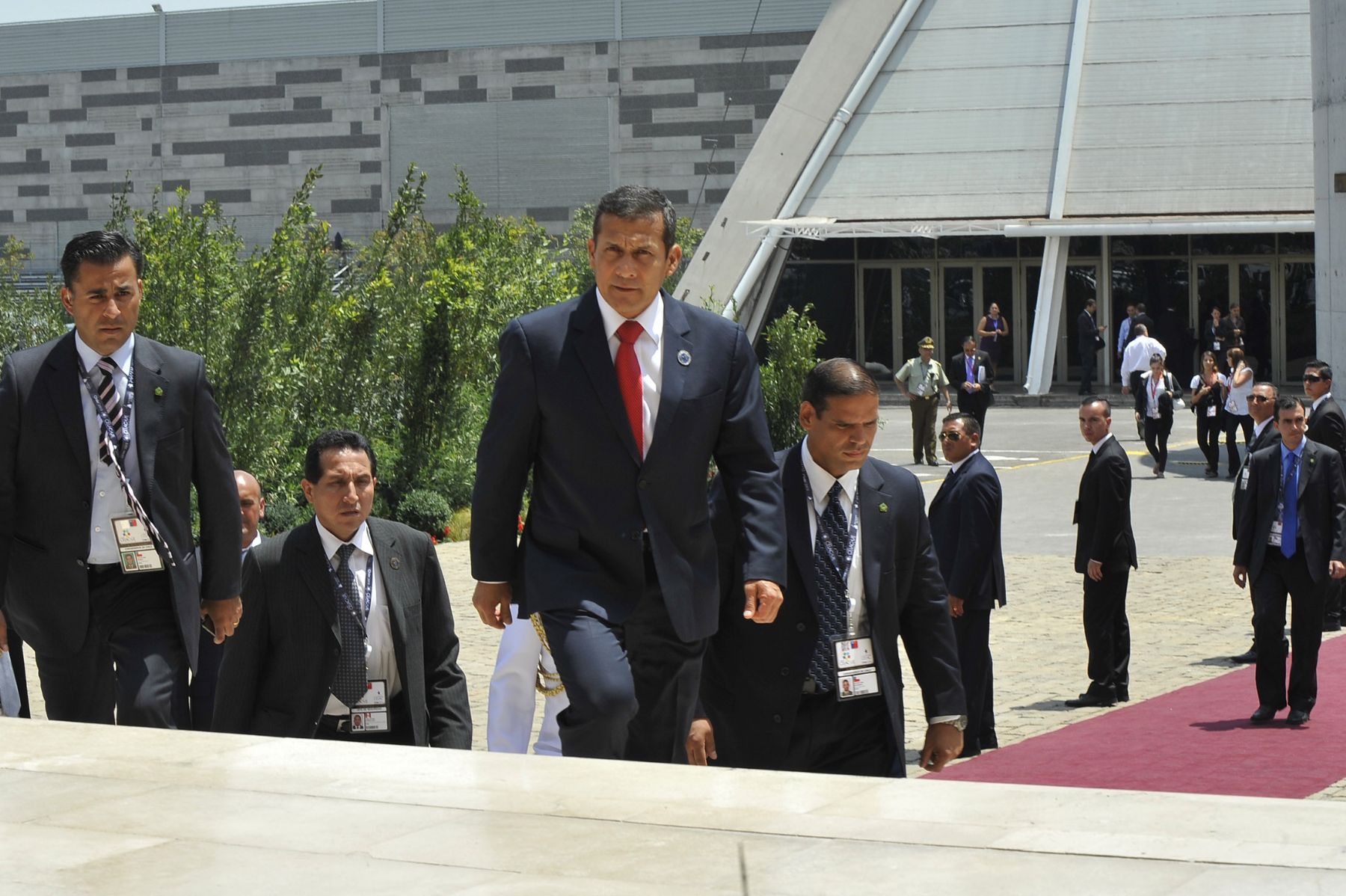 Jefe de estado Ollanta Humala finaliza su participación en la Cumbre CELAC realizada en el centro de convenciones Espacio Riesco de Santiago de Chile.Foto: ANDINA/Prensa Presidencia