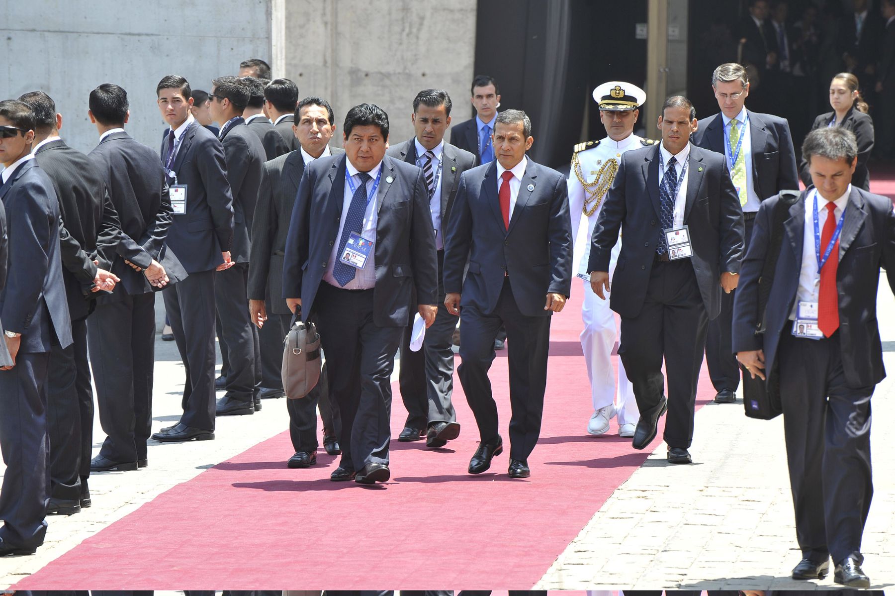Jefe de estado Ollanta Humala finaliza su participación en la Cumbre CELAC realizada en el centro de convenciones Espacio Riesco de Santiago de Chile.Foto: ANDINA/Prensa Presidencia