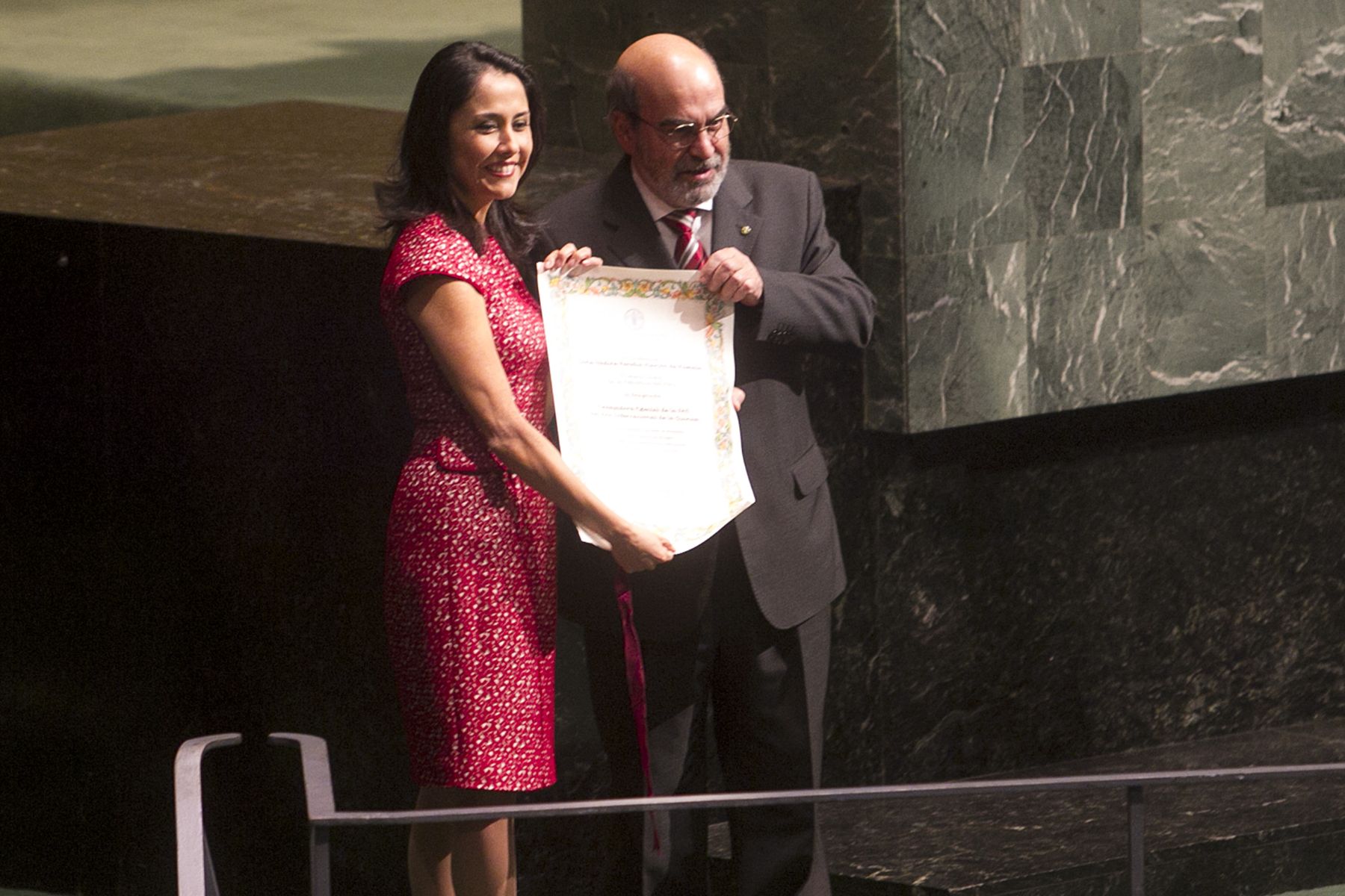 Primera Dama, Nadine Heredia, participó en sesión de la ONU donde se lanzó oficialmente el Año Internacional de la Quinua.Foto: ANDINA/Prensa Presidencia.