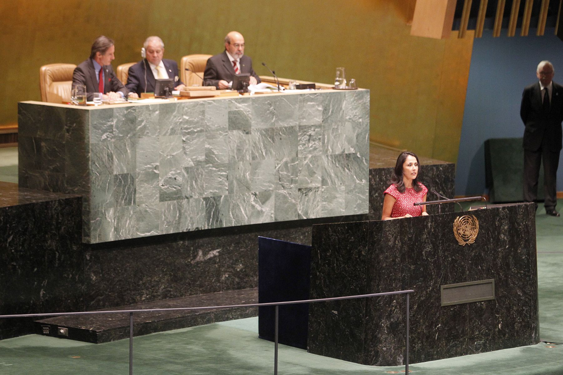 Primera Dama, Nadine Heredia, participó en sesión de la ONU donde se lanzó oficialmente el Año Internacional de la Quinua.Foto: ANDINA/Prensa Presidencia.