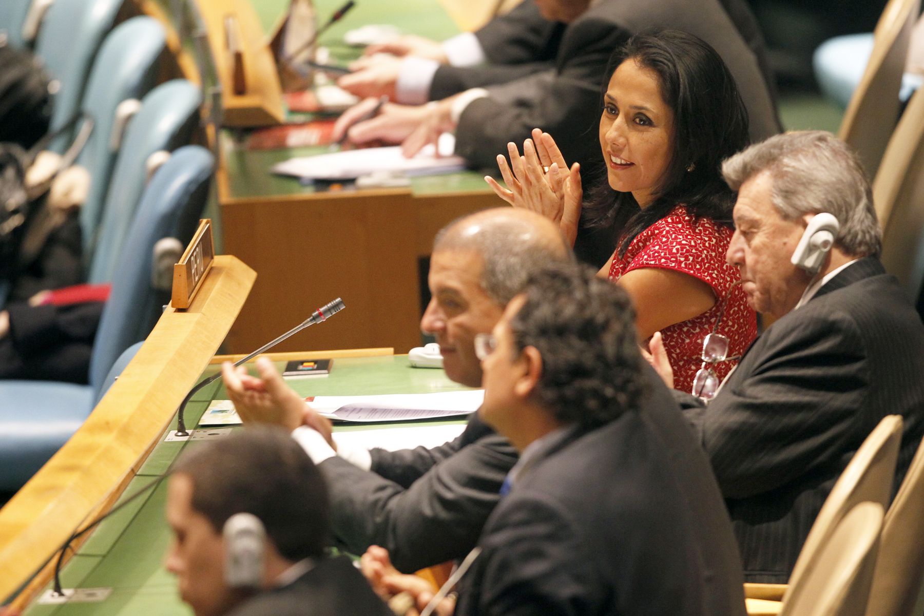 Primera Dama, Nadine Heredia, participó en sesión de la ONU donde se lanzó oficialmente el Año Internacional de la Quinua.Foto: ANDINA/Prensa Presidencia.