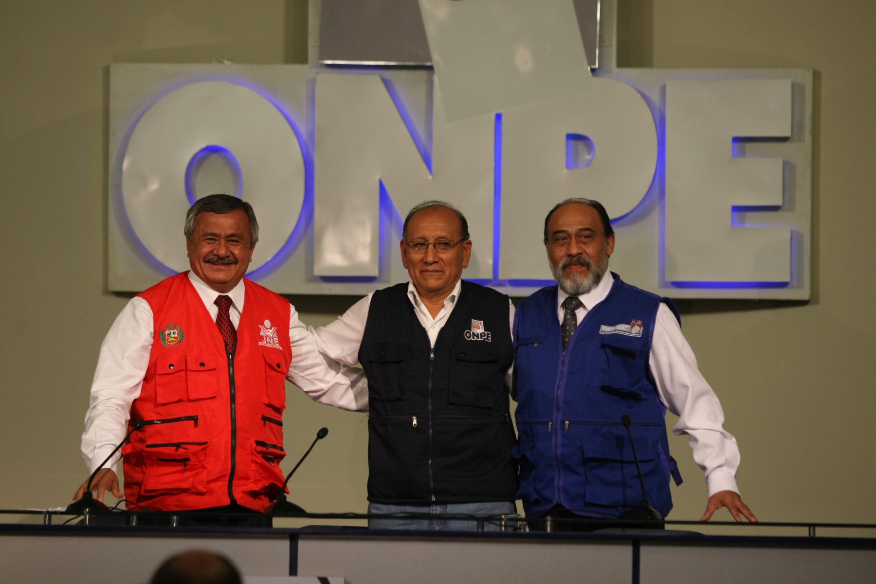 LIMA, PERU - Marzo 17. ONPE, Jurado Nacional de Elecciones  y Reniec en conferencia de prensa sobre la revocatoria  Foto: ANDINA/Vidal Tarqui