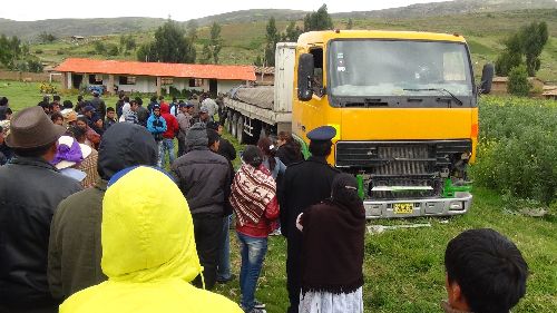 Accidente en vía vía Jauja-Tarma. Foto:ANDINA/Pedro Tinoco.