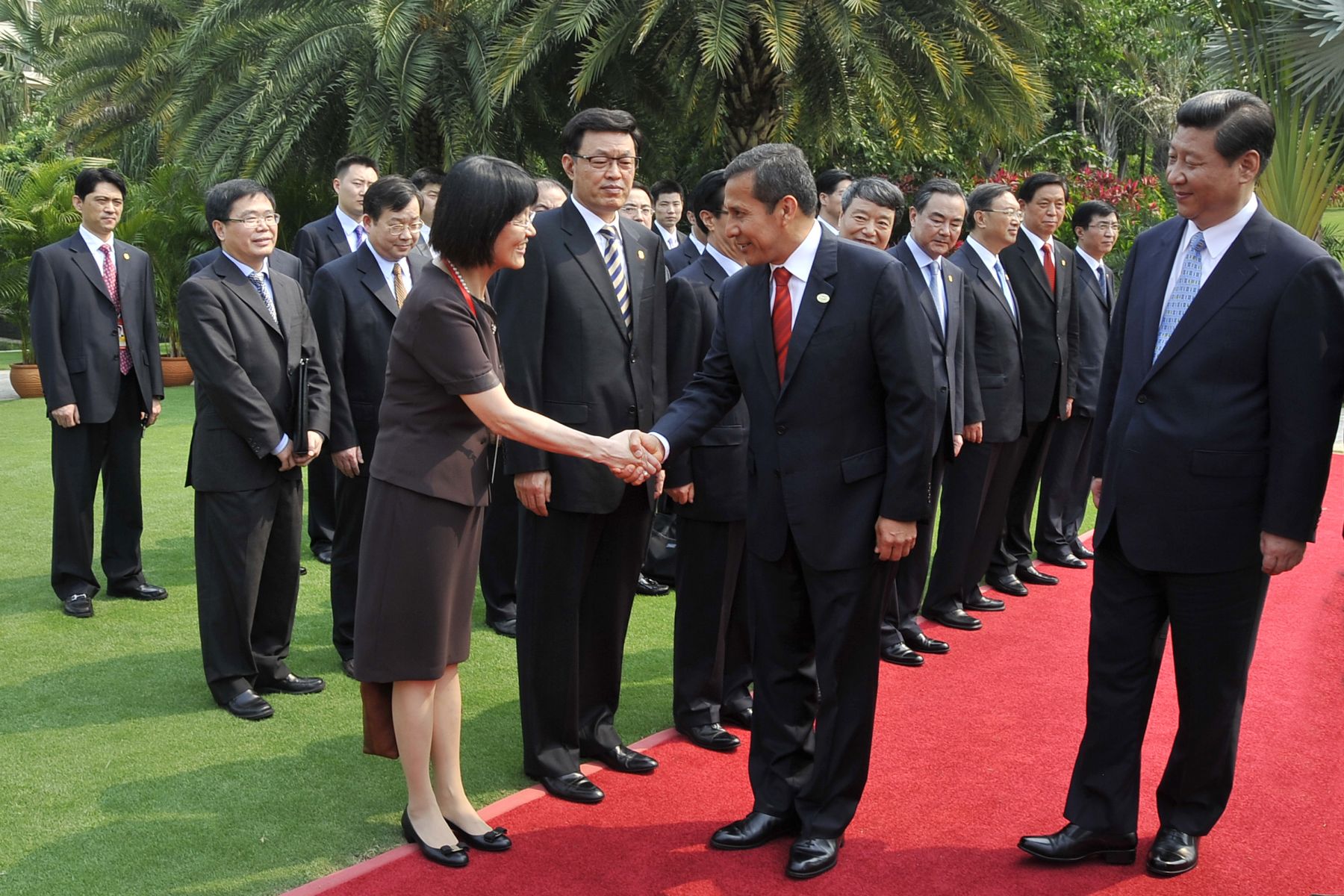El presidente Ollanta Humala se reunió con  su homólogo chino Xi Jinping ,antes del inicio del "Foro Económico de Boao 2013" , en Sanya, ciudad ubicada en la provincia de Hainan.Foto: ANDINA/Prensa Presidencia