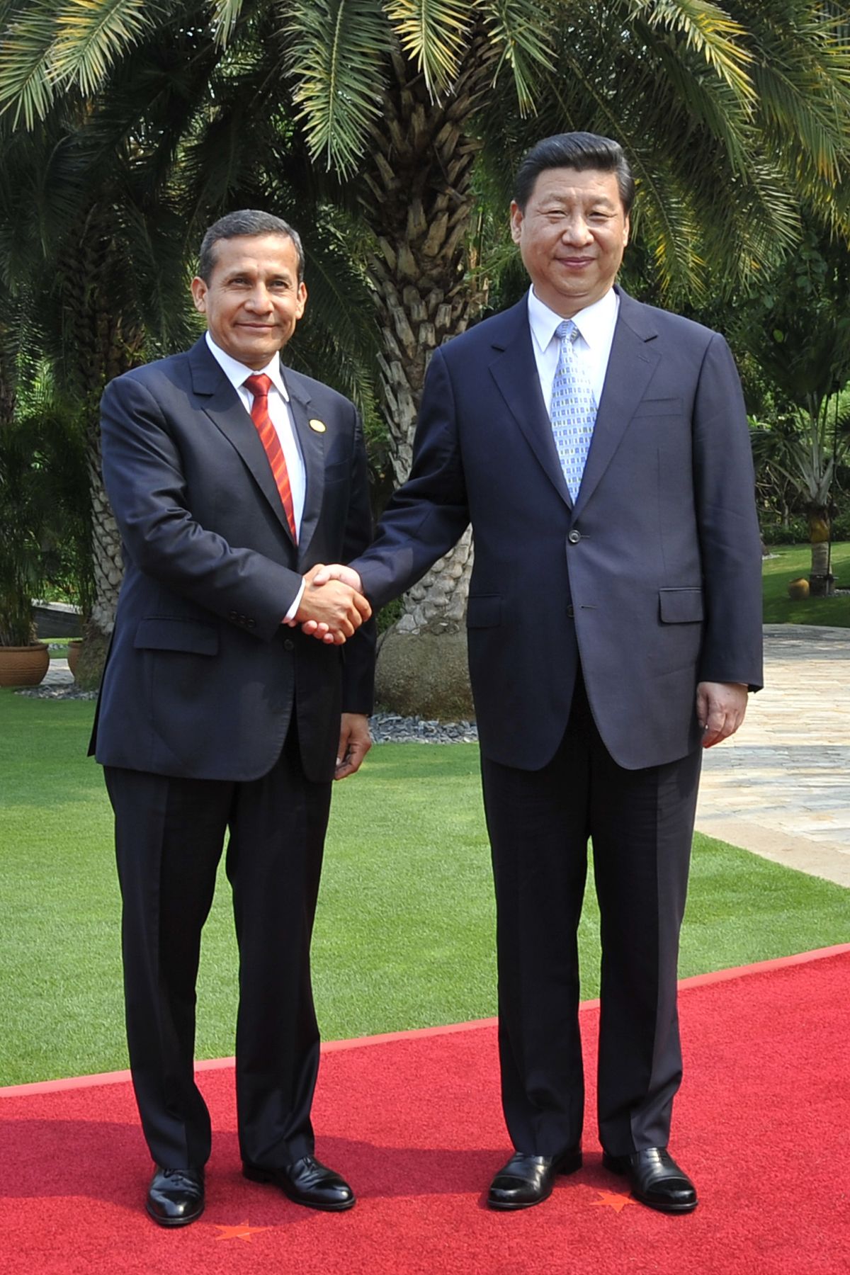 El presidente Ollanta Humala se reunió con  su homólogo chino Xi Jinping ,antes del inicio del "Foro Económico de Boao 2013" , en Sanya, ciudad ubicada en la provincia de Hainan.Foto: ANDINA/Prensa Presidencia