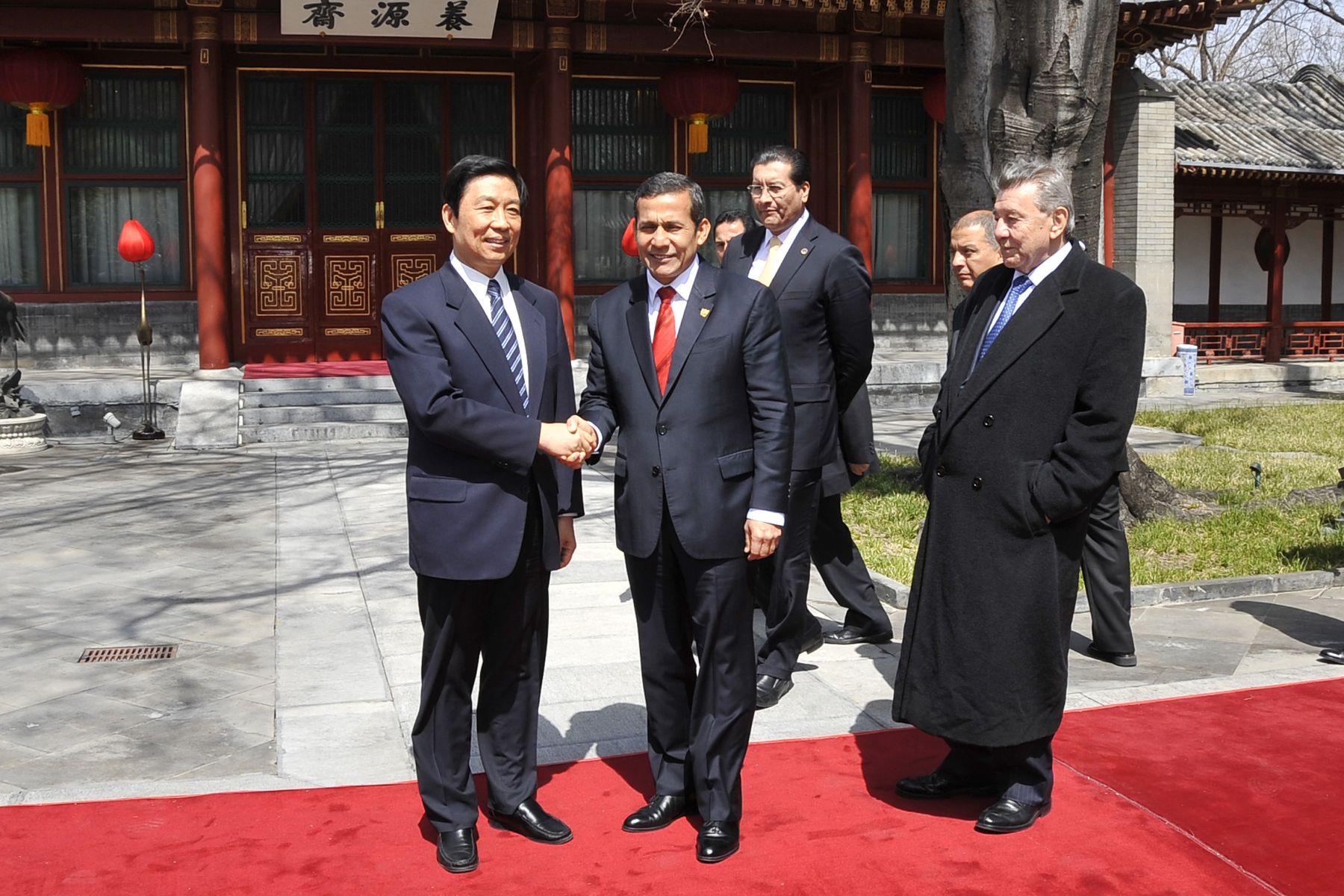 BEIJING,ABRIL 08. Jefe de Estado, Ollanta Humala, en reunion con Vice Presidente Chino, en  Beijing.
Foto:Andina/Prensa Presidencia