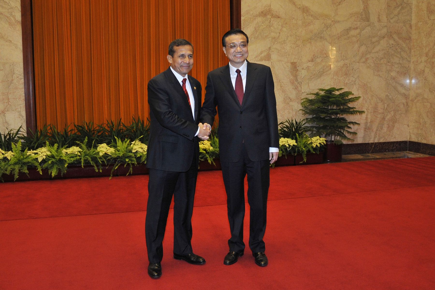 BEIJING, CHINA - ABRIL 08. El Jefe de Estado Ollanta Humala sostuvo una reunión con el Primer Ministro de China, Li Keqiang. Foto: ANDINA / Prensa Presidencia