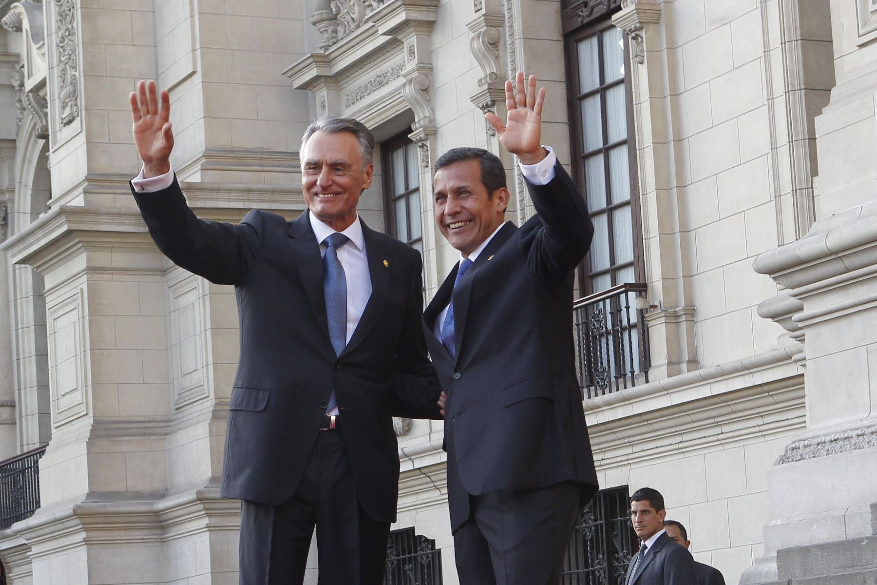Peruvian President Ollanta Humala Tasso (r) and Portuguese President Anibal Cavaco Silva met at the Government Palace in Lima on Thursday. Photo: ANDINA/Prensa Presidencia