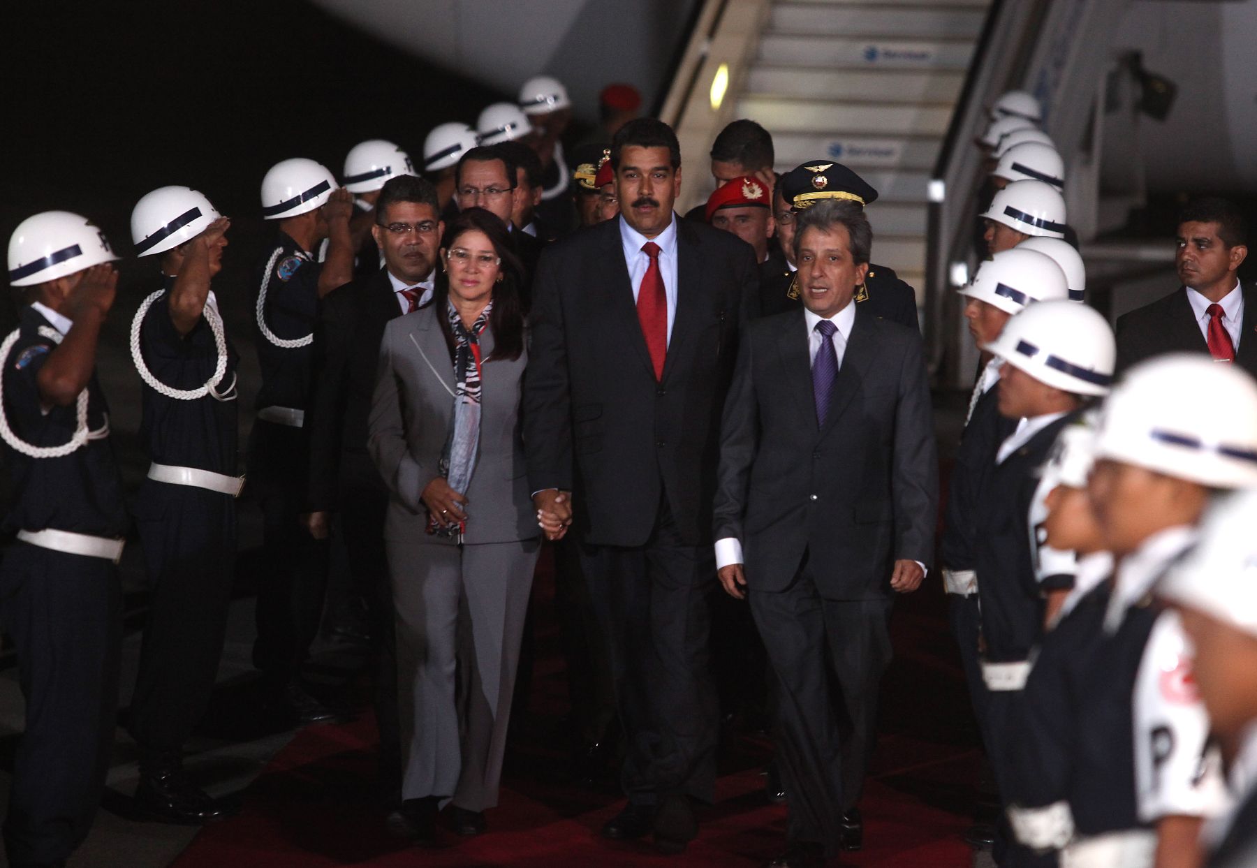 LIMA,PERÚ-ABRIL 18. Arribo del Presidente de Venezuela, Nicolas Maduro, para la reunión UNASUR en Palacio de Gobierno. Foto: ANDINA/archivo.