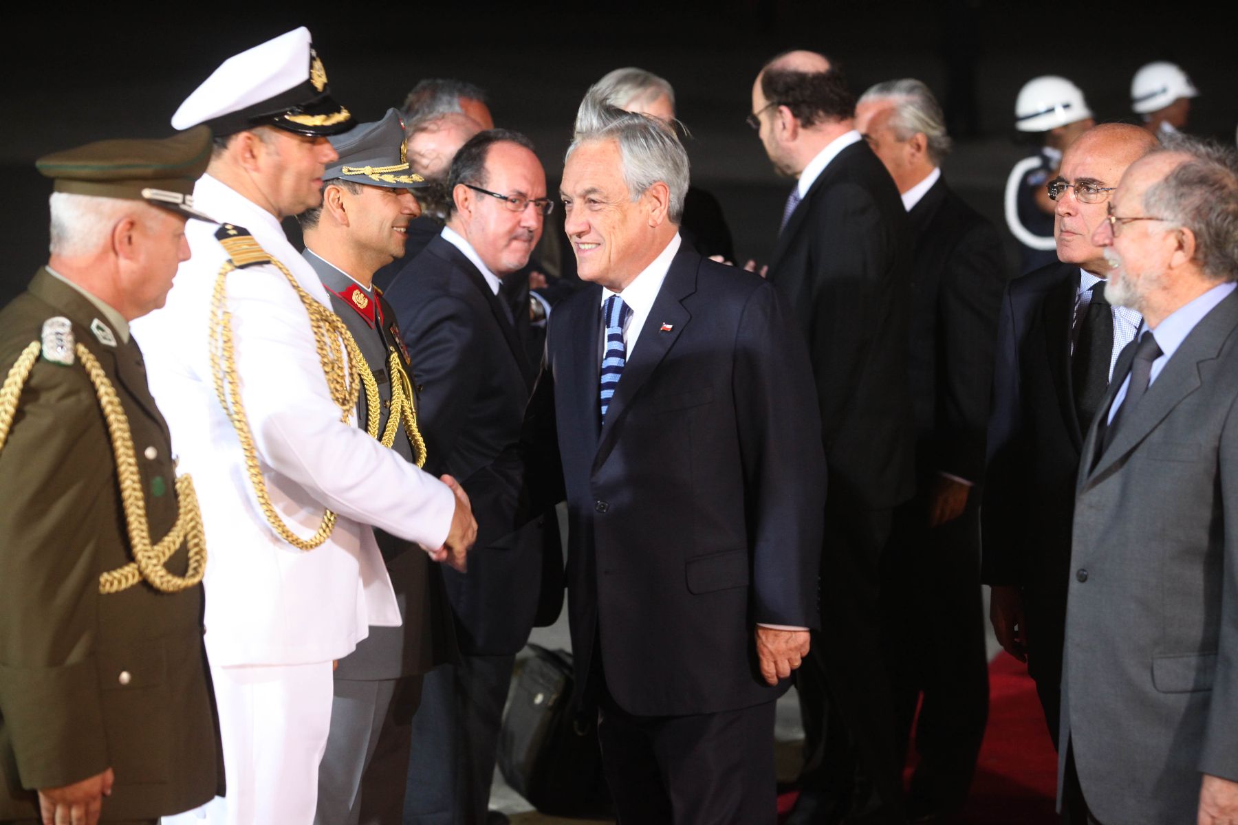 LIMA,PERÚ-ABRIL 18. Arribo del Presidente de Chile, Sebastian Piñera, para la reunión UNASUR en Palacio de Gobierno. Foto: ANDINA/archivo.