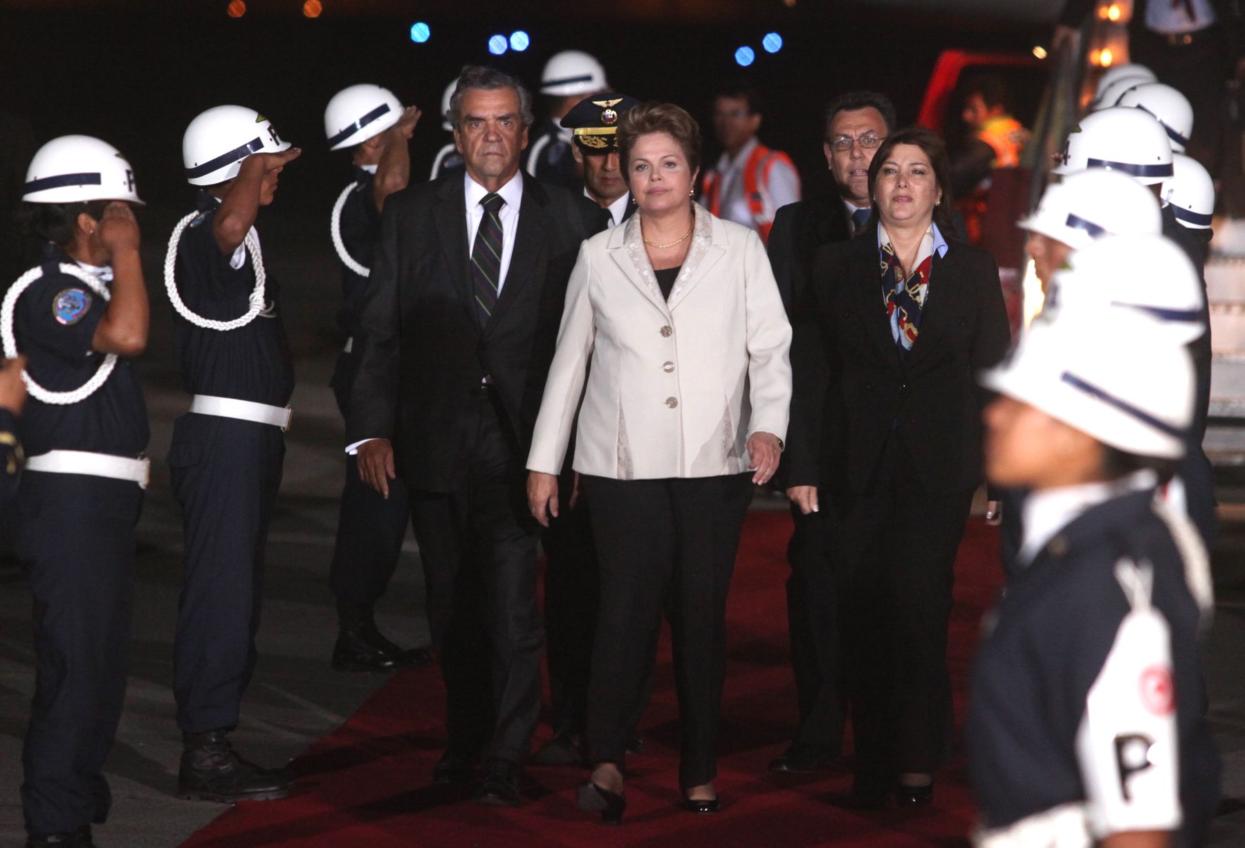 LIMA,PERÚ-ABRIL 18. Arribo del Presidente de Brasil, Dilma Rousseff, para la reunión UNASUR en Palacio de Gobierno. Foto: ANDINA/archivo.