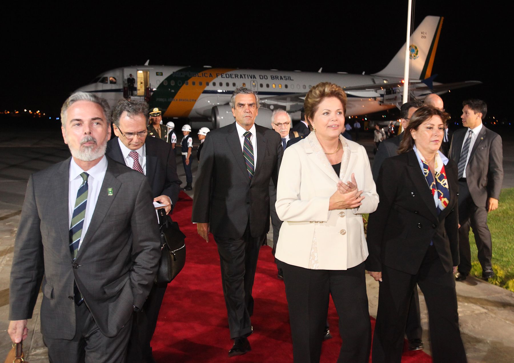 LIMA,PERÚ-ABRIL 18. Arribo del Presidente de Brasil, Dilma Rousseff, para la reunión UNASUR en Palacio de Gobierno. Foto: ANDINA/archivo.