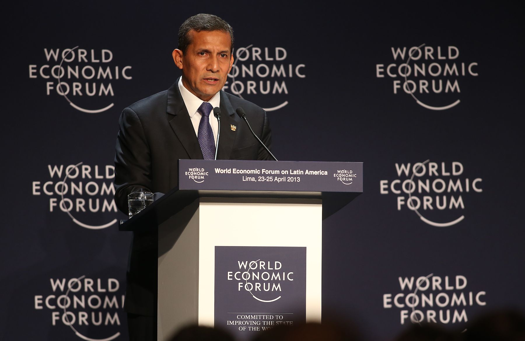 LIMA,PERÚ-ABRIL 24. EL Jefe del Estado, Ollanta Humala, participa en inauguración del Foro Económico Mundial para América Latina 2013.Foto: ANDINA/archivo.