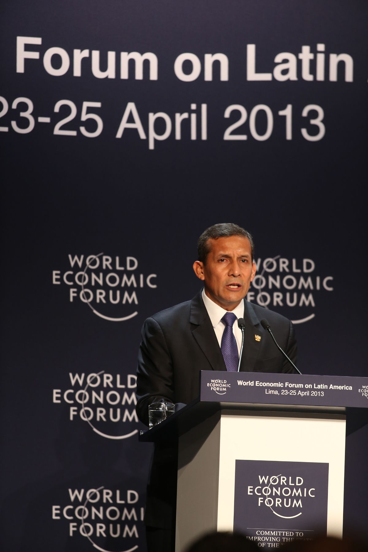 LIMA,PERÚ-ABRIL 24. EL Jefe del Estado, Ollanta Humala, participa en inauguración del Foro Económico Mundial para América Latina 2013.Foto: ANDINA/archivo.