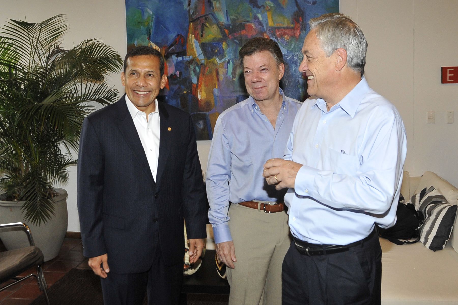 CALI, COLOMBIA. 23 DE MAYO. Presidente Ollanta Humala,en reunión de trabajo con sus homologos de Chile y Colombia en el marco de su participación en la Cumbre de la Alianza del Pacífico. Foto: ANDINA/Prensa Presidencia