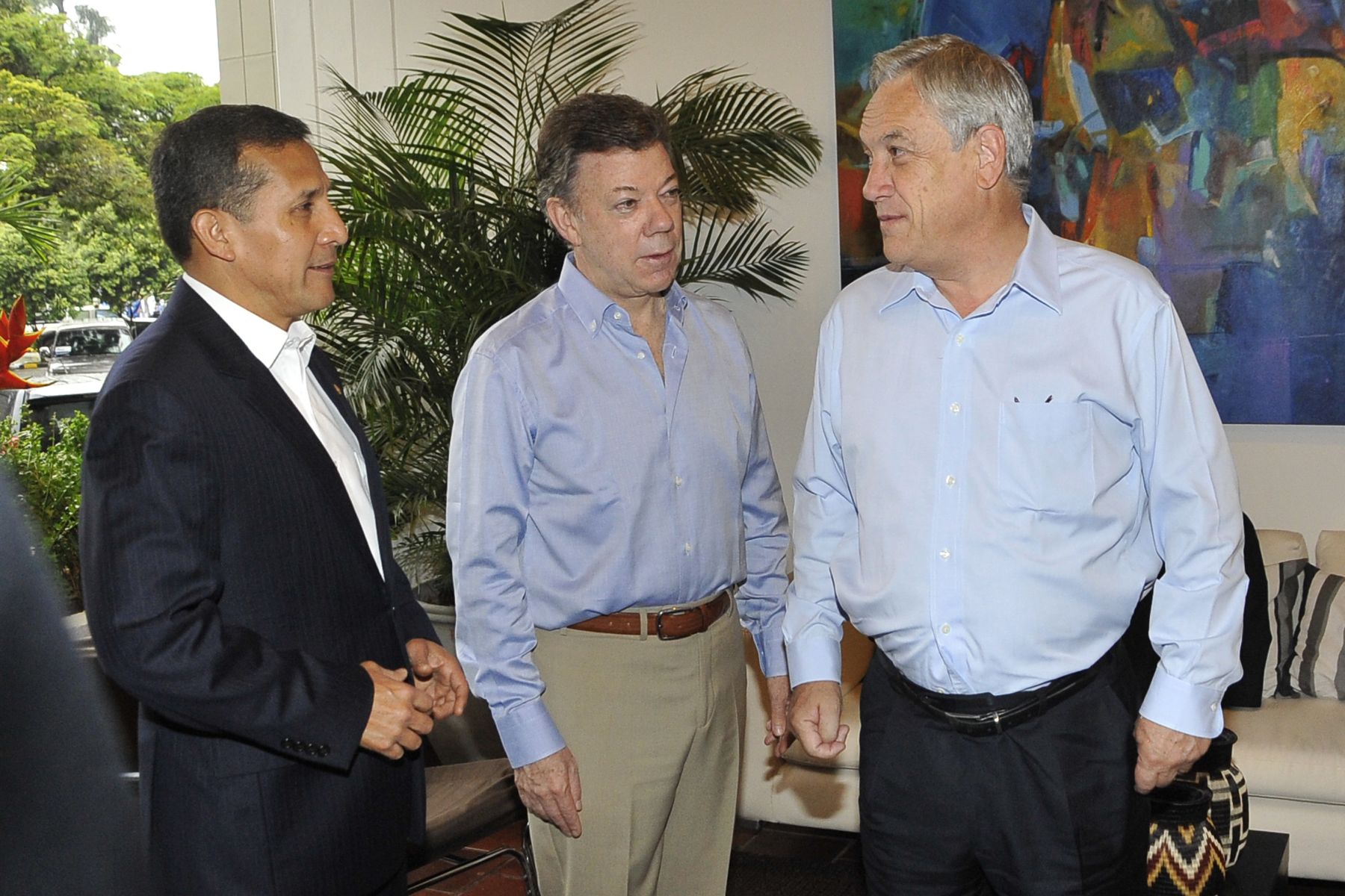 CALI, COLOMBIA. 23 DE MAYO. Presidente Ollanta Humala,en reunión de trabajo con sus homologos de Chile y Colombia en el marco de su participación en la Cumbre de la Alianza del Pacífico. Foto: ANDINA/Prensa Presidencia