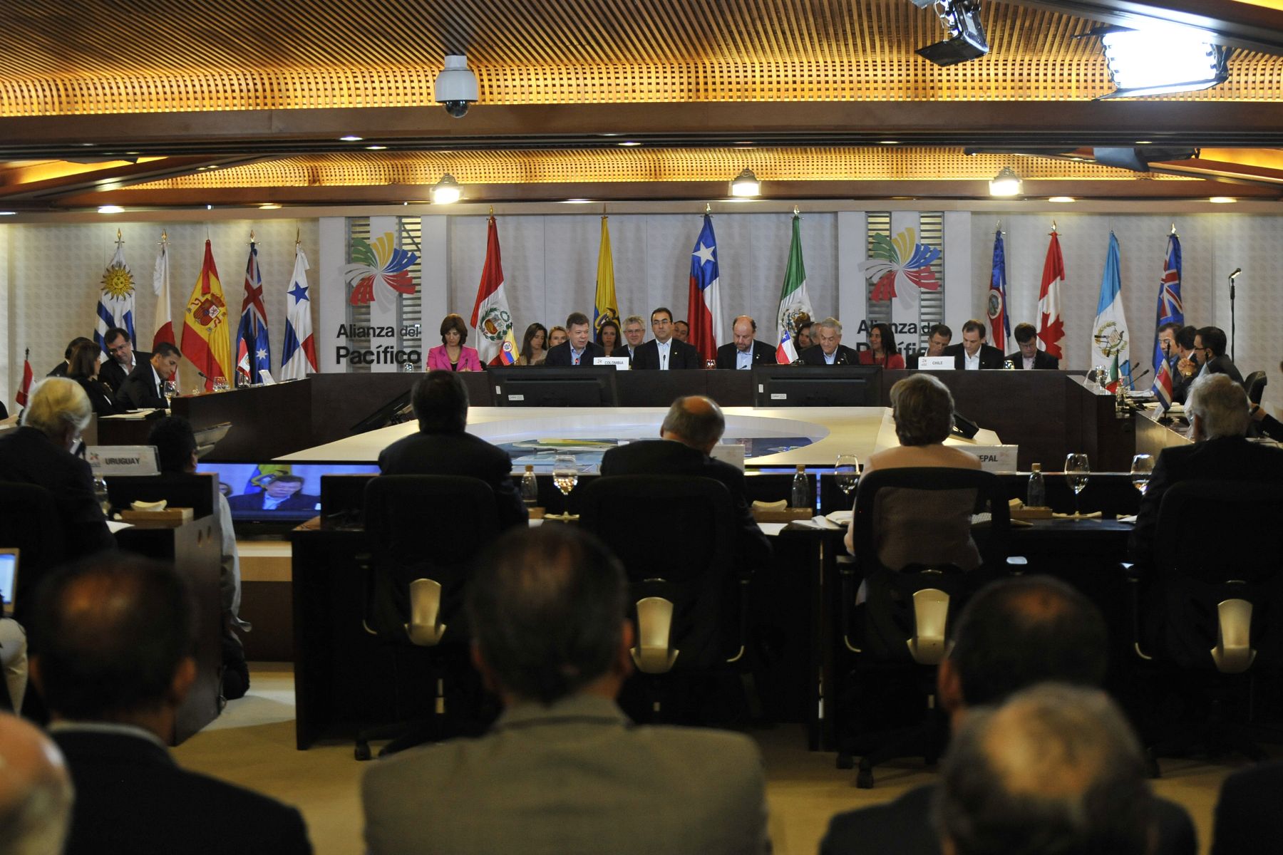 CALI,COLOMBIA MAYO 23. Presidente Ollanta Humala participó en inauguración de la VII Cumbre de la Alianza del Pacífico en Cali (Colombia), acompañado por la canciller Eda Rivas y titular de MINCETUR, José Luis Silva. 
Foto: ANDINA/ Prensa Presidencia