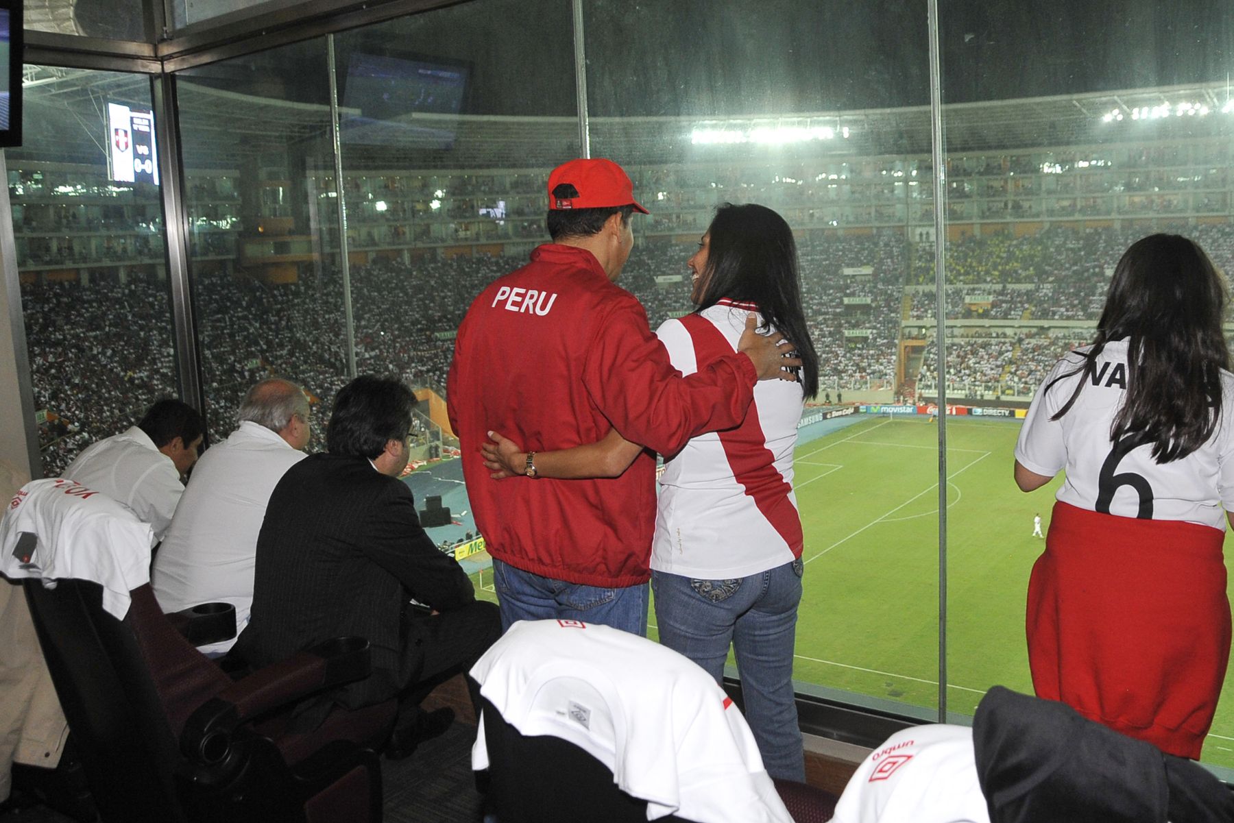 LIMA. 7 DE JUNIO. Presidente Ollanta Humala alentó a la Selección Peruana de Fútbol que derrotó esta noche a su similar de Ecuador en partido jugado en el Estadio Nacional. Foto: ANDINA/Prensa Presidencia