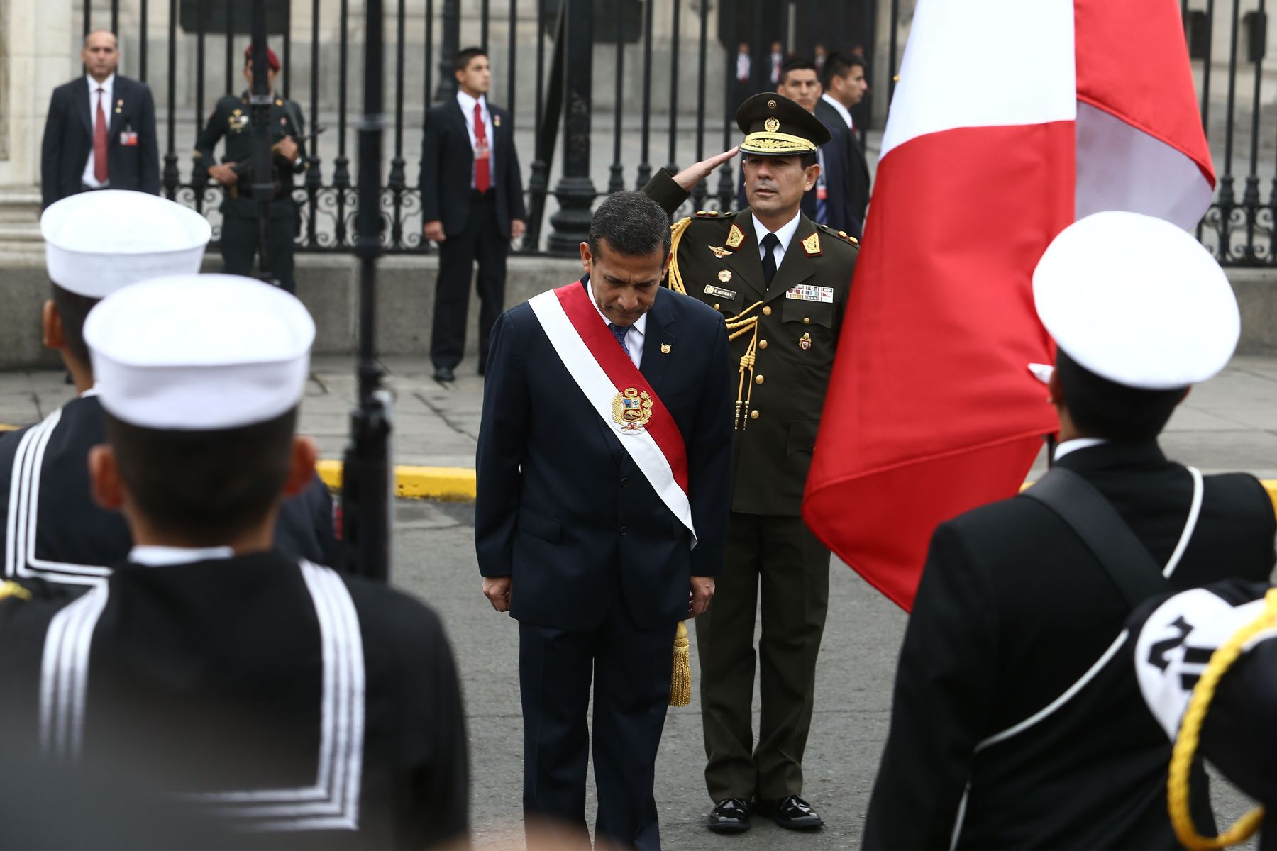 Jefe de estado  Ollanta Humala se dirigen a la misa Te deum por fiestas patrias en la Catedral de LimaFoto: ANDINA/Jack Ramón