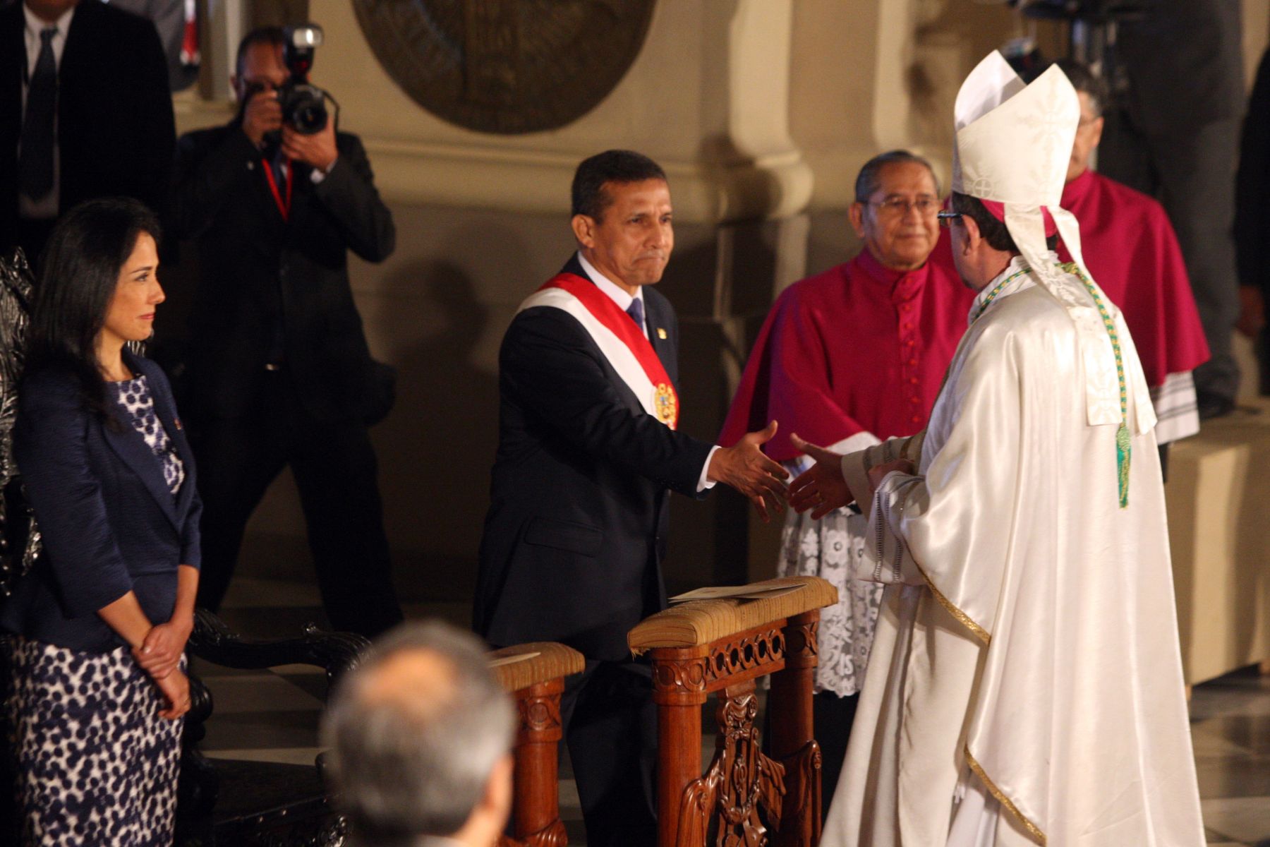 LIMA,PERÚ-JULIO 28.Presidente Ollanta Humala asiste a Te Deum por Fiestas Patrias.Foto:ANDINA/Hector Vinces.